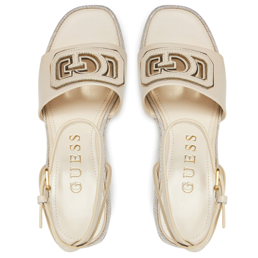 Sandali Donna GUESS con Zeppa Linea Tanvee Colore Cream - Gold