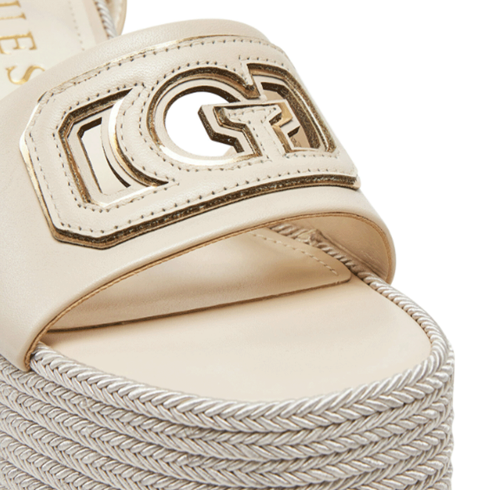 Sandali Donna GUESS con Zeppa Linea Tanvee Colore Cream - Gold