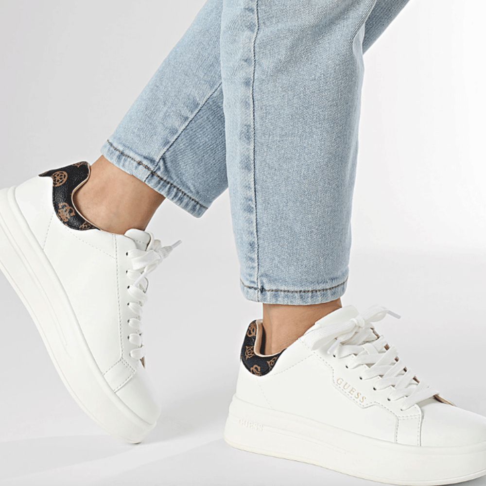 Sneakers Donna GUESS Colore White - Brown Linea Winnie