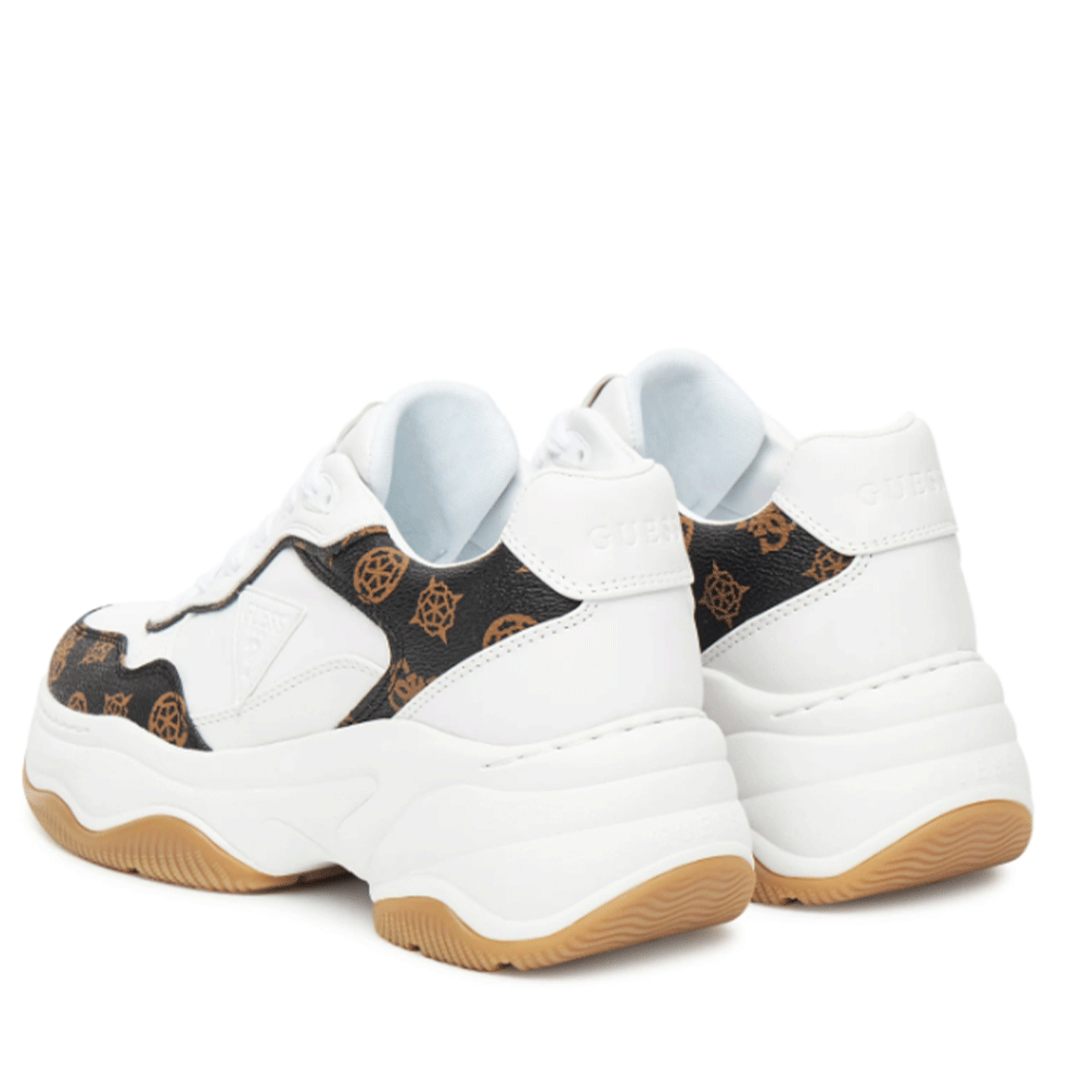 Sneakers Donna GUESS Colore White - Brown Linea Hapyy3