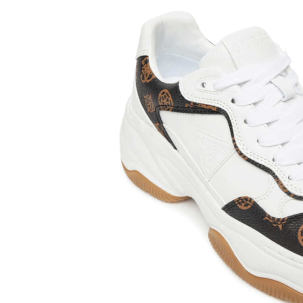 Sneakers Donna GUESS Colore White - Brown Linea Hapyy3
