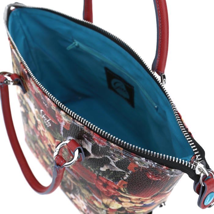 Borsa Donna a Mano con Tracolla GABS G3 PLUS Trasformabile in Pelle stampa Fruti Passion Large
