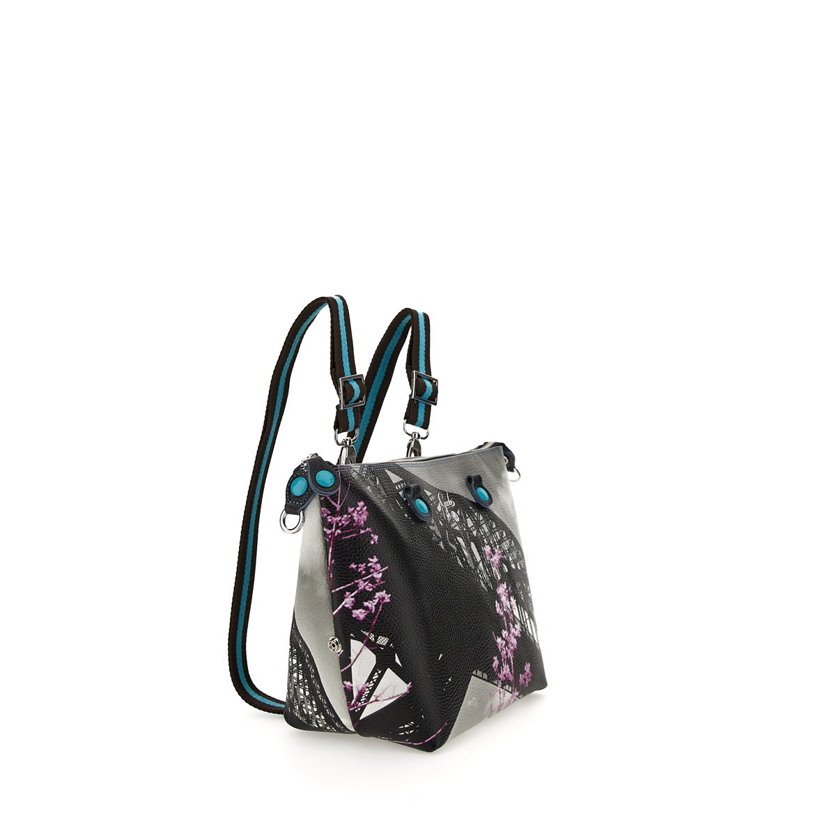 Borsa Donna a Mano con Tracolla GABS G3 PLUS Trasformabile in Pelle stampa Hell Gate Bridge Medium