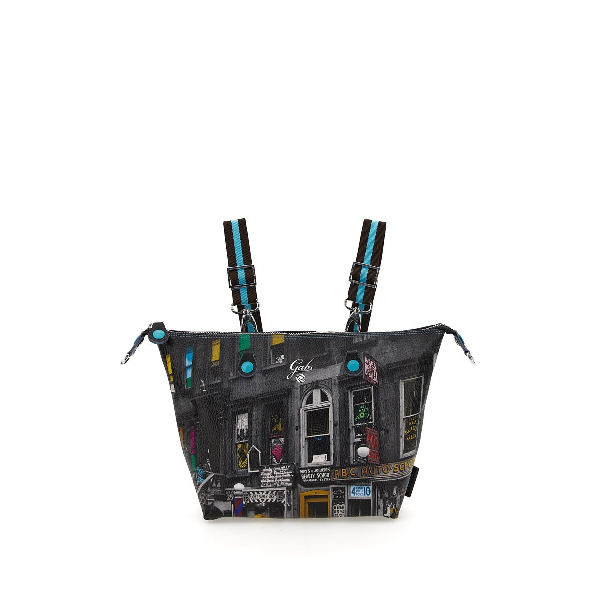 Borsa Donna a Mano con Tracolla GABS G3 PLUS Trasformabile in Pelle stampa Harlem Street Medium