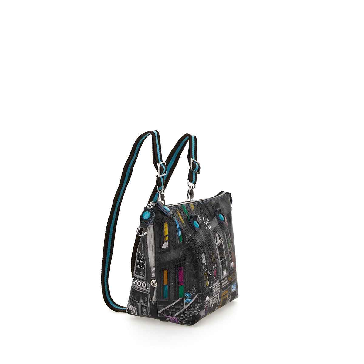 Borsa Donna a Mano con Tracolla GABS G3 PLUS Trasformabile in Pelle stampa Harlem Street Medium