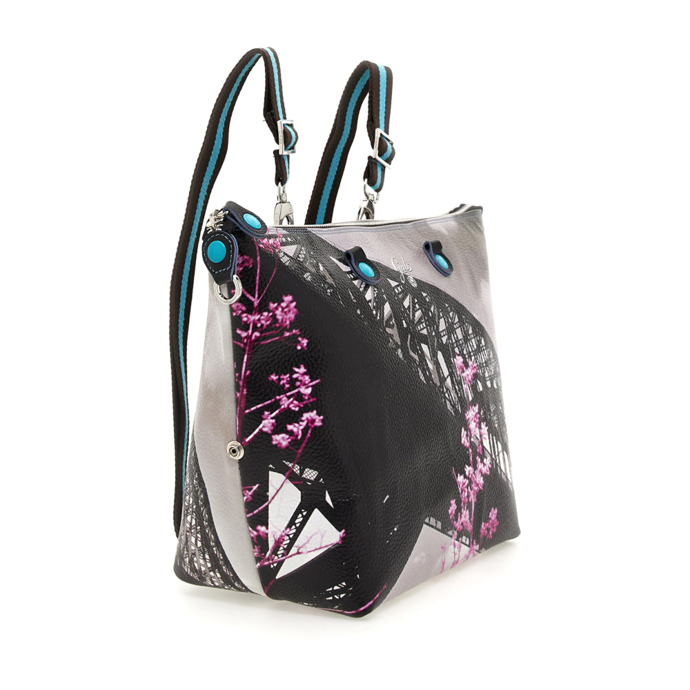 Borsa Donna a Mano con Tracolla GABS G3 PLUS Trasformabile in Pelle stampa Hell Gate Bridge Large