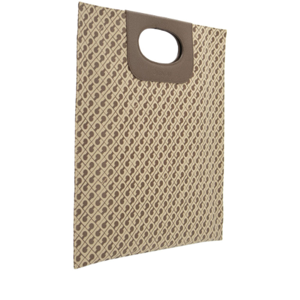 GHERARDINI Flache Damenhandtasche aus weichem Stoff, Tabakfarbe - Butter