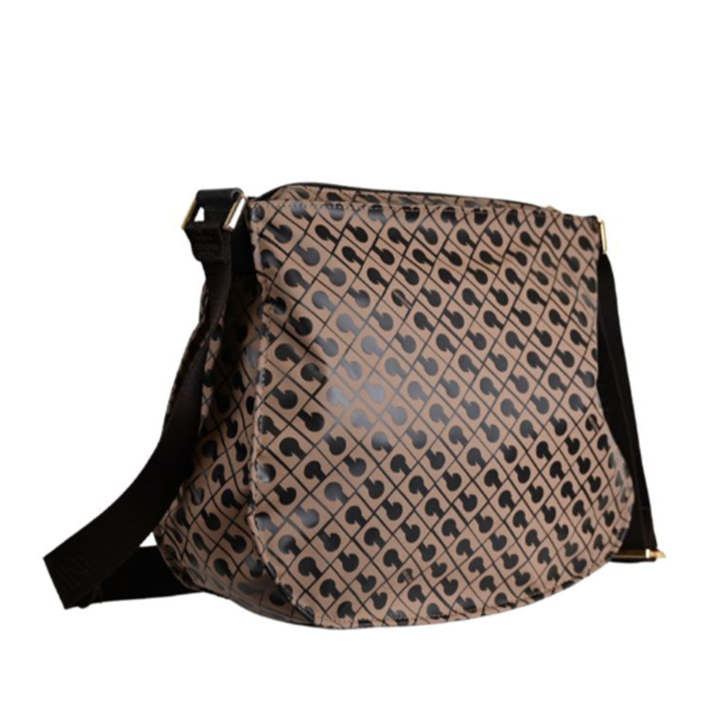 GHERARDINI Damen-Umhängetasche aus weichem Stoff, Farbe Toffee, Größe S