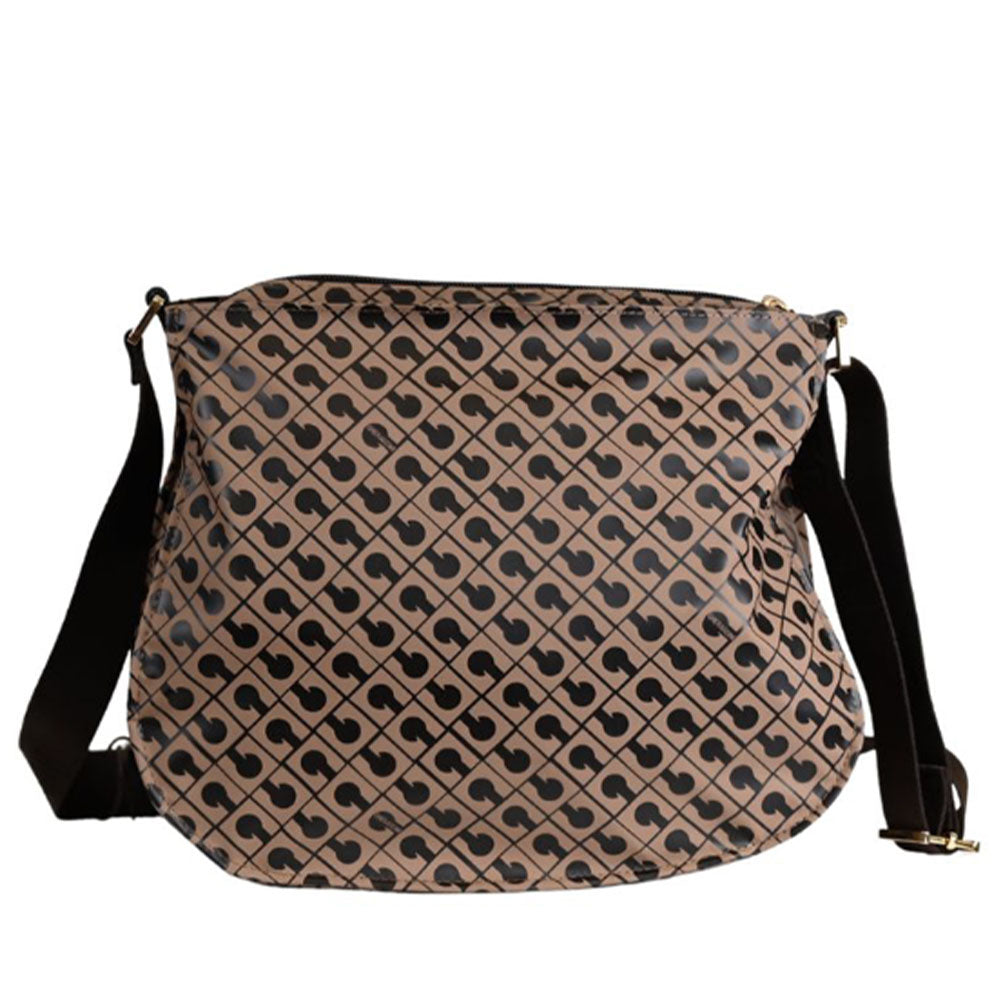 GHERARDINI Damen-Umhängetasche aus weichem Stoff, Farbe Toffee, Größe S