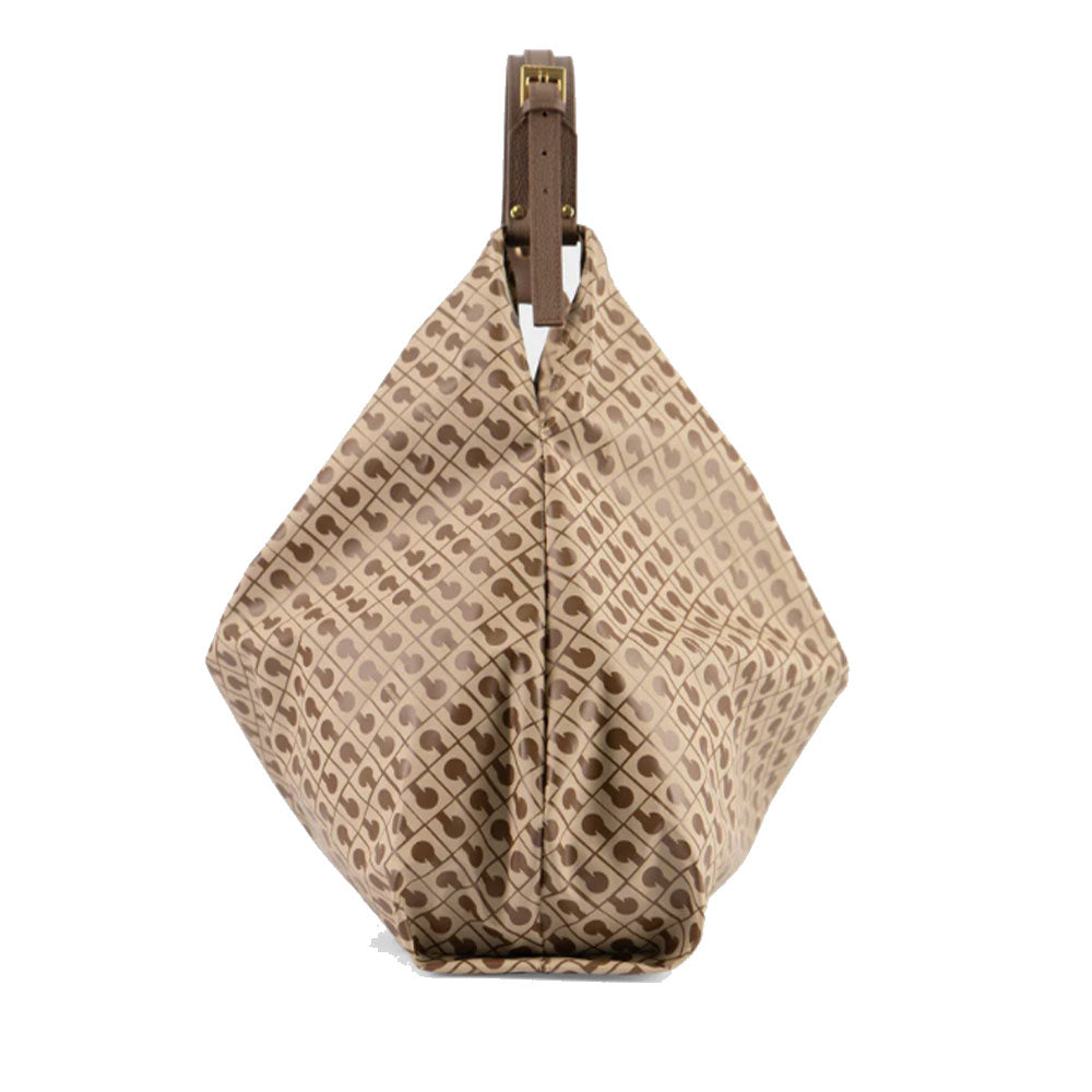 GHERARDINI Damen-Umhängetasche aus weichem Stoff, Tabakfarbe – Butter