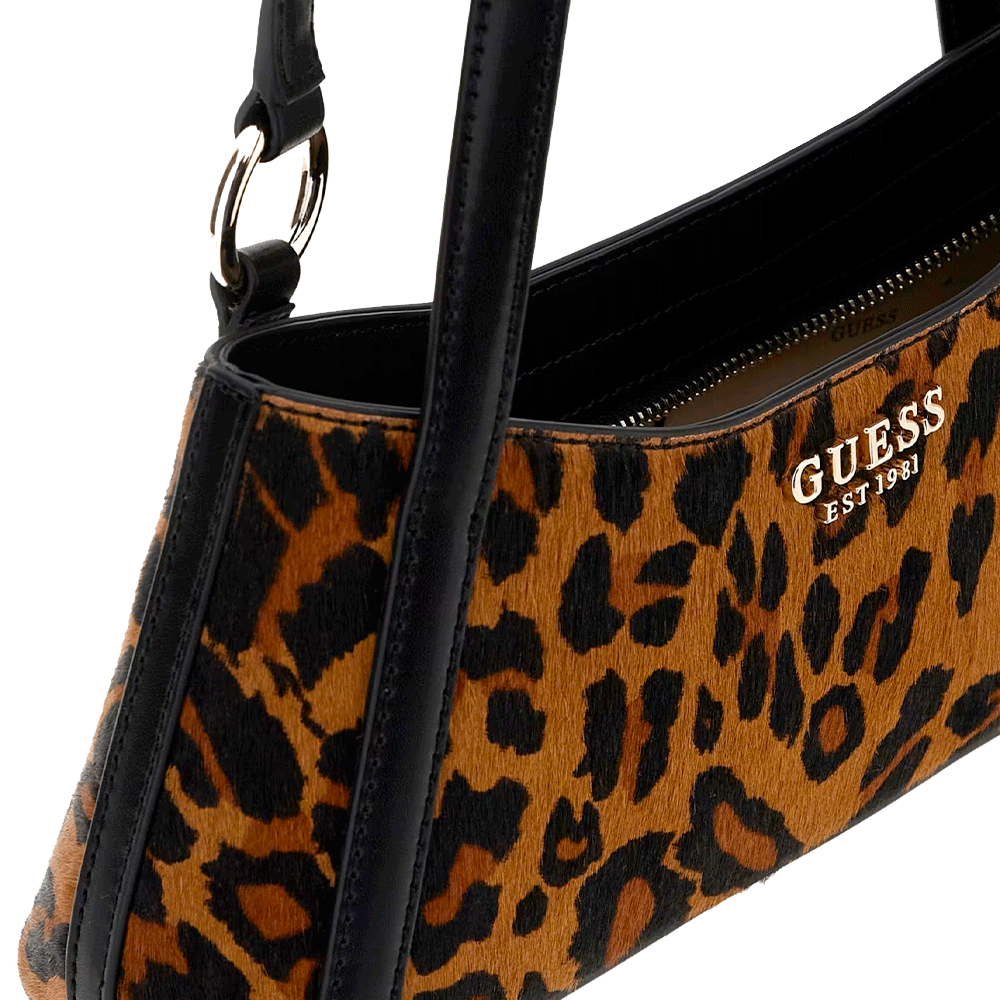 Borsa Donna a Spalla in Pelle GUESS Linea Domitilla colore Leopard