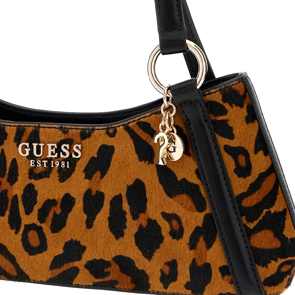 Borsa Donna a Spalla in Pelle GUESS Linea Domitilla colore Leopard