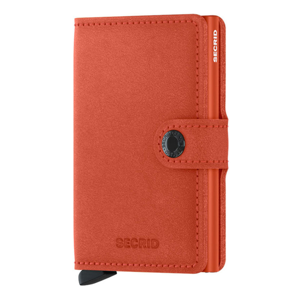 SECRID Original Line Kartenetui mit Clip aus orangefarbenem Leder mit RFID