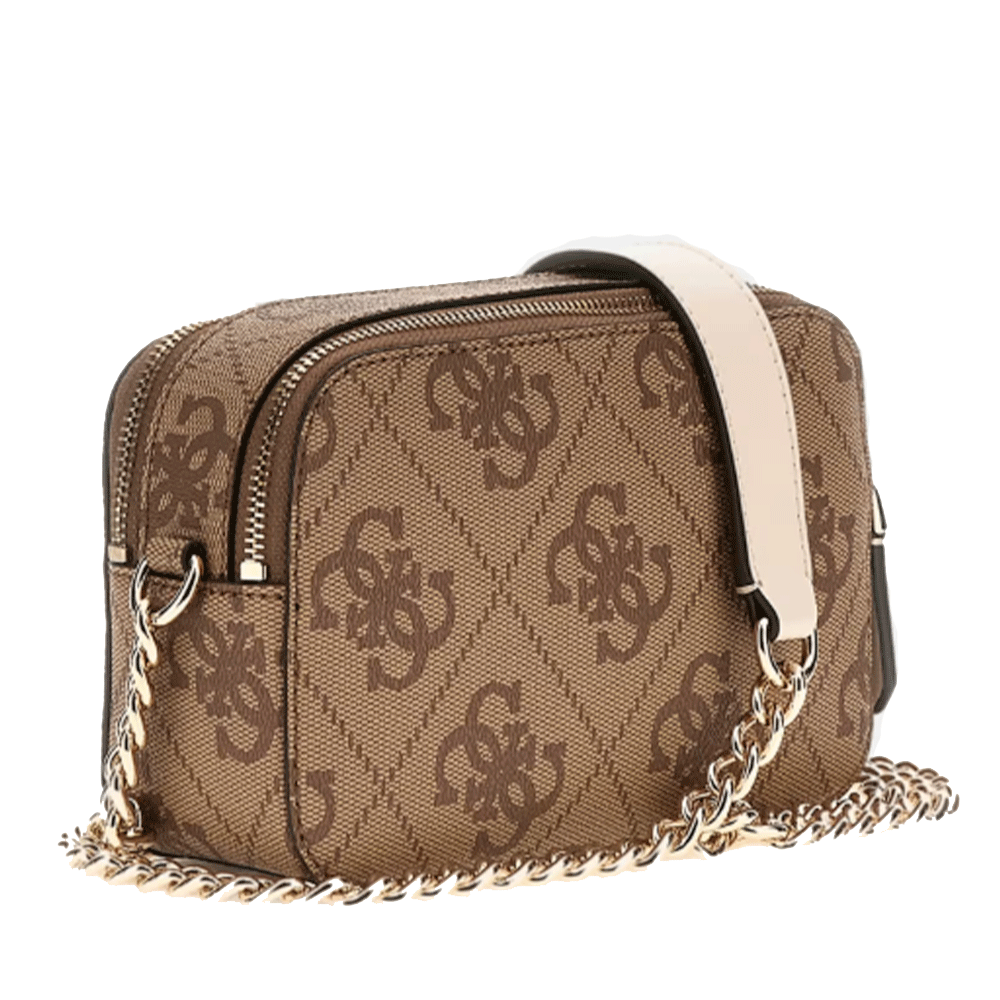 Borsa Donna a Tracolla Camera Bag GUESS Linea Noelle colore Latte Logo