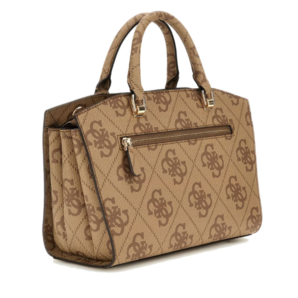 Borsa Donna a Mano GUESS Linea Queensland Colore Latte Logo