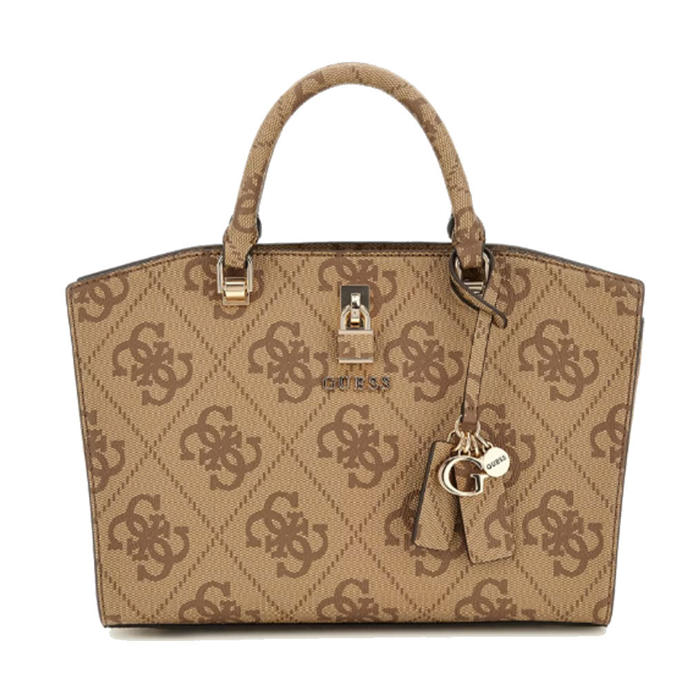 Borsa Donna a Mano GUESS Linea Queensland Colore Latte Logo