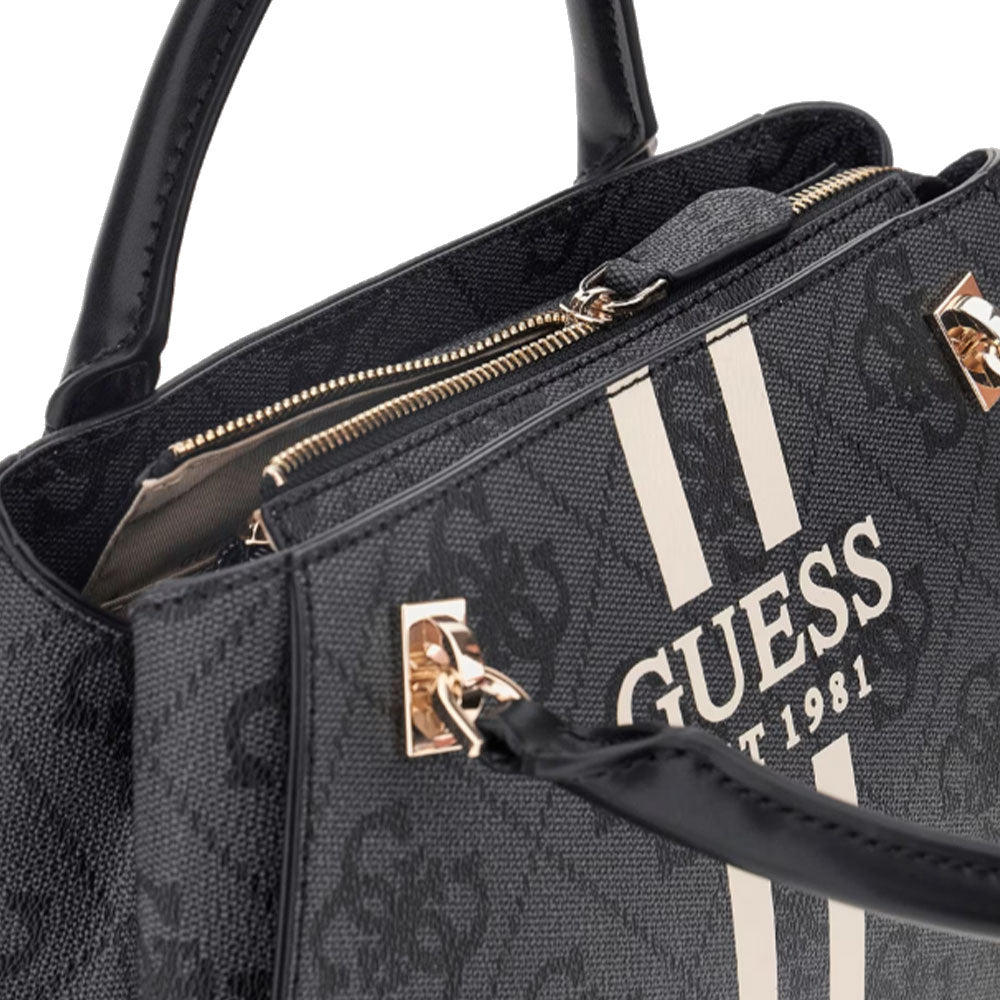 Borsa Donna a Mano GUESS Linea Noelle Colore Coal Logo con Logo Frontale
