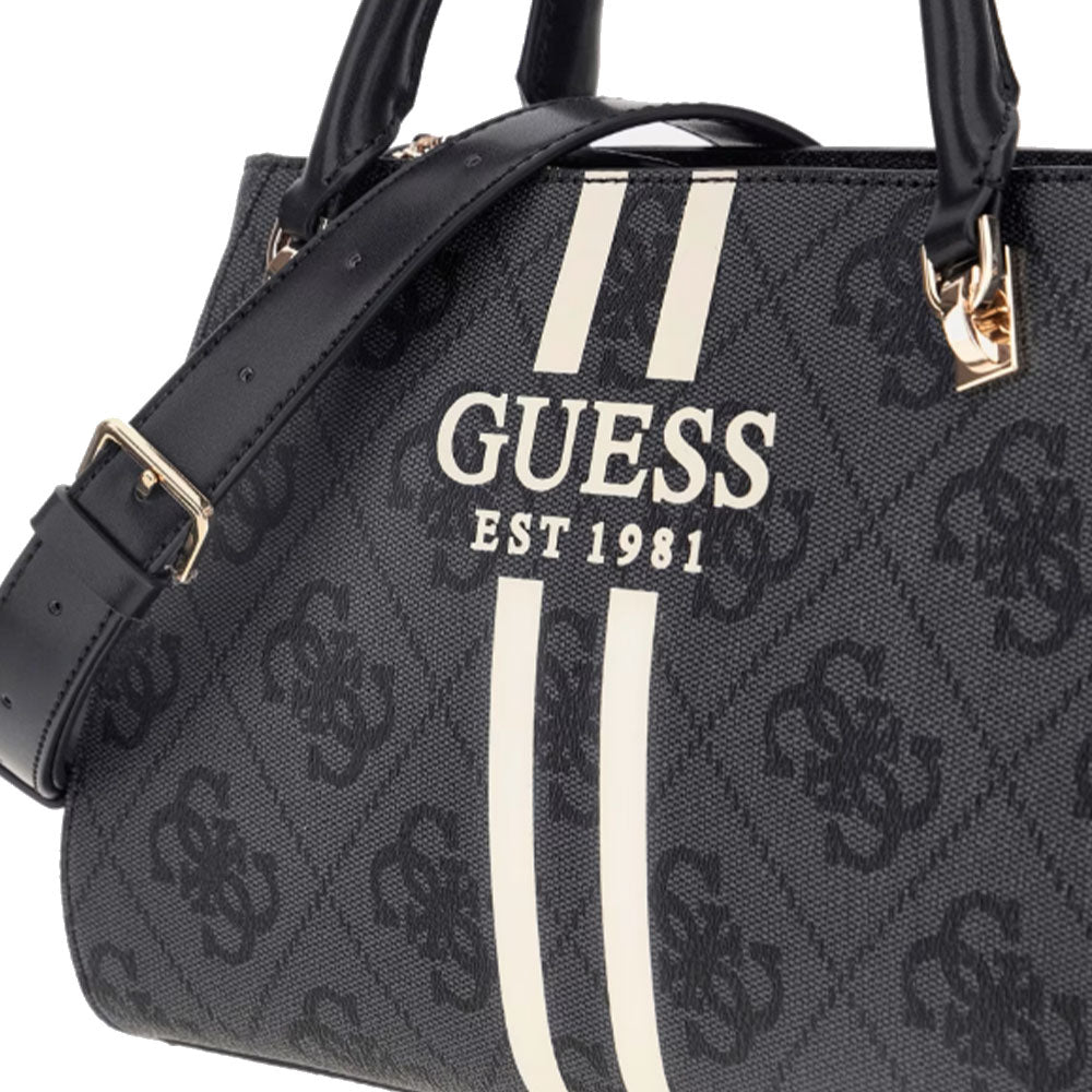 Borsa Donna a Mano GUESS Linea Noelle Colore Coal Logo con Logo Frontale