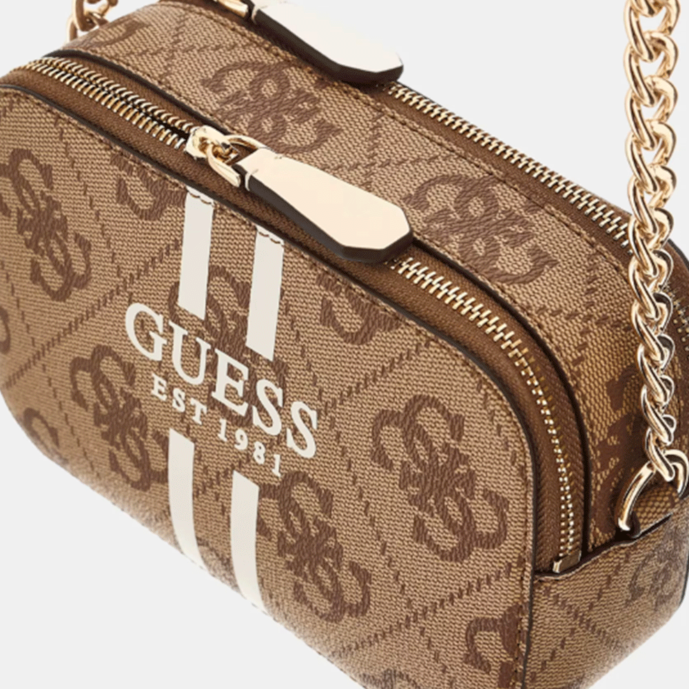Borsa Donna a Tracolla Camera Bag GUESS Linea Noelle colore Latte Logo