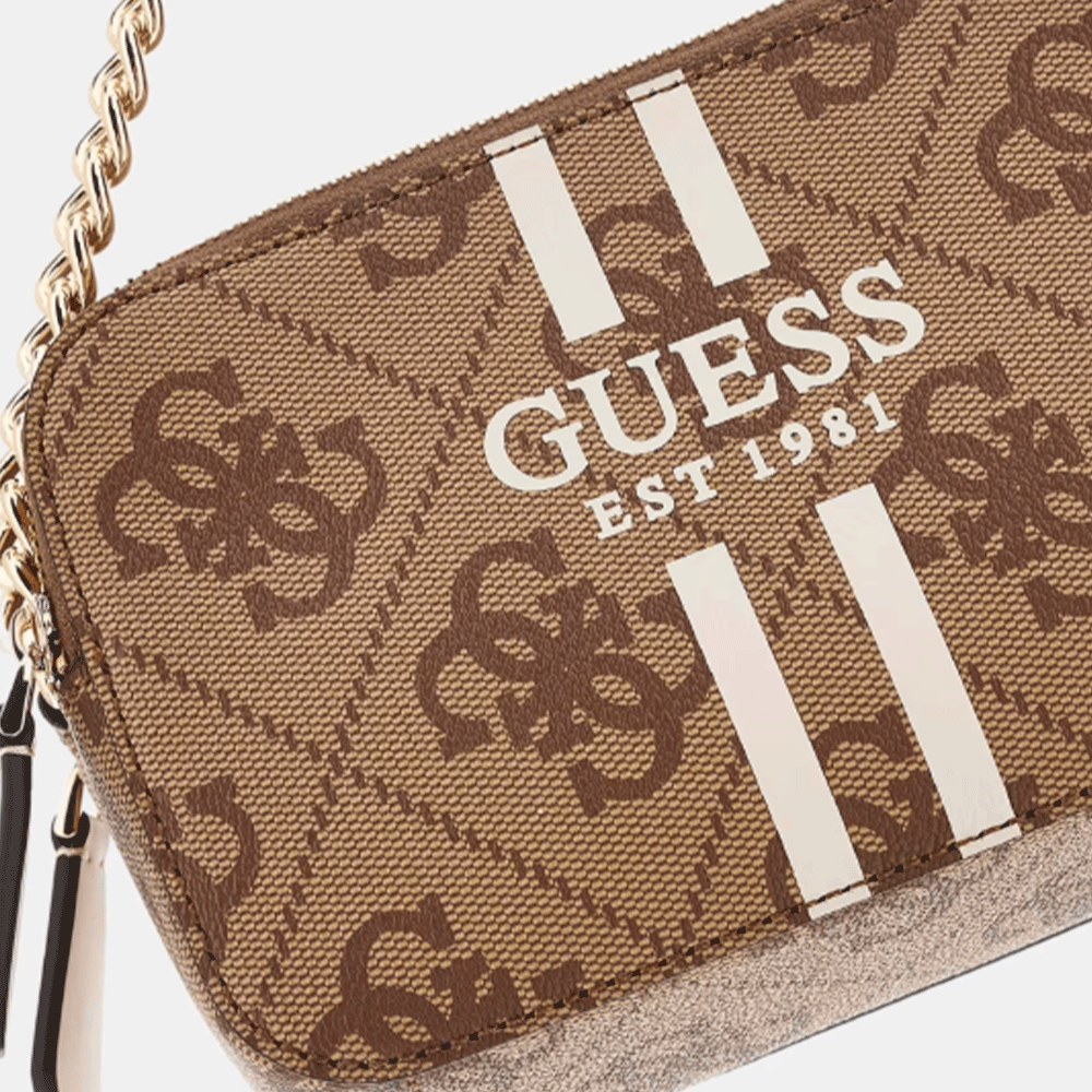 Borsa Donna a Tracolla Camera Bag GUESS Linea Noelle colore Latte Logo