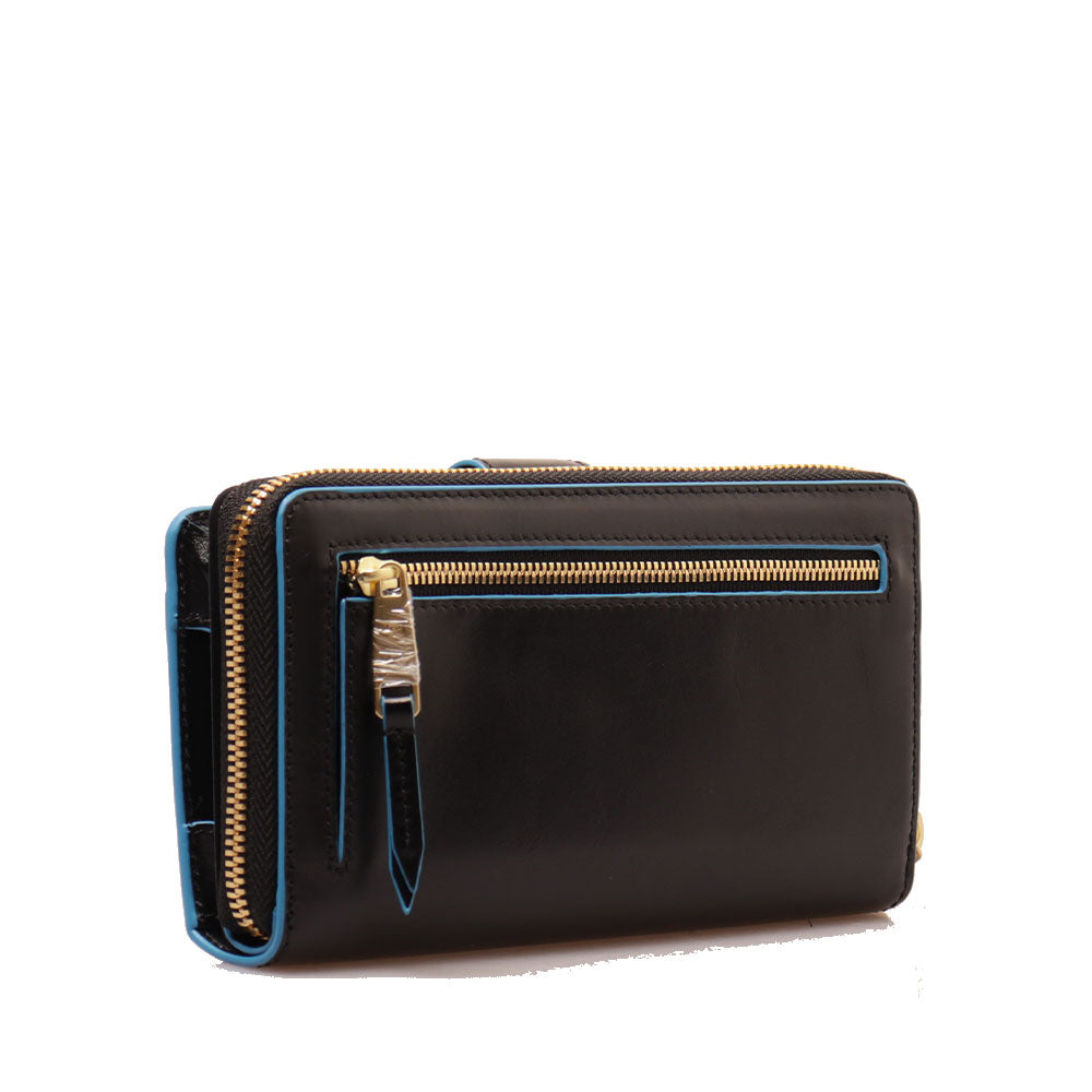 PIQUADRO BLUE SQUARE LINIE
Damenbrieftasche mit zwei Fächern aus schwarzem Leder - PD1354B2R