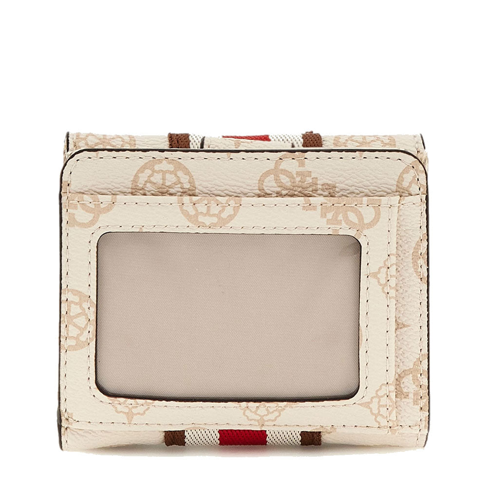 Portafoglio Donna GUESS Chiuso con Bottone Linea Nelka Colore Cream Logo