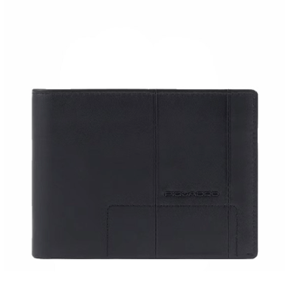Portafoglio Uomo PIQUADRO in Pelle Nero con Pattina Linea Finn - PU1392S123R