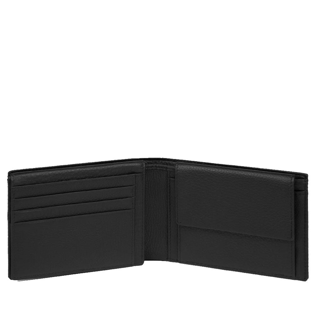 Portafoglio Uomo con Pattina PIQUADRO in Tessuto e Pelle Colore Nero - PU1392W109R