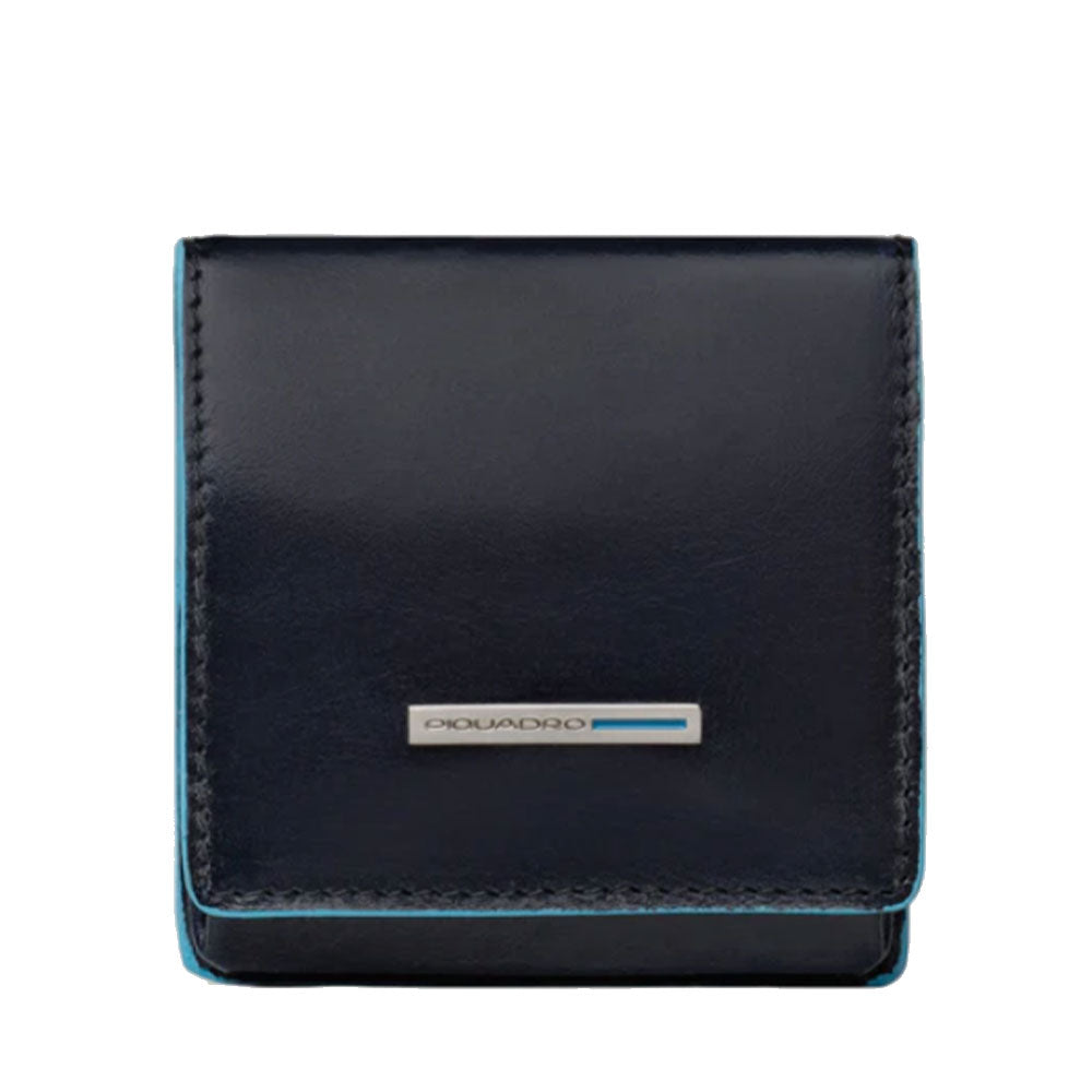Portamonete Uomo PIQUADRO in Pelle Blu Linea Blue Square