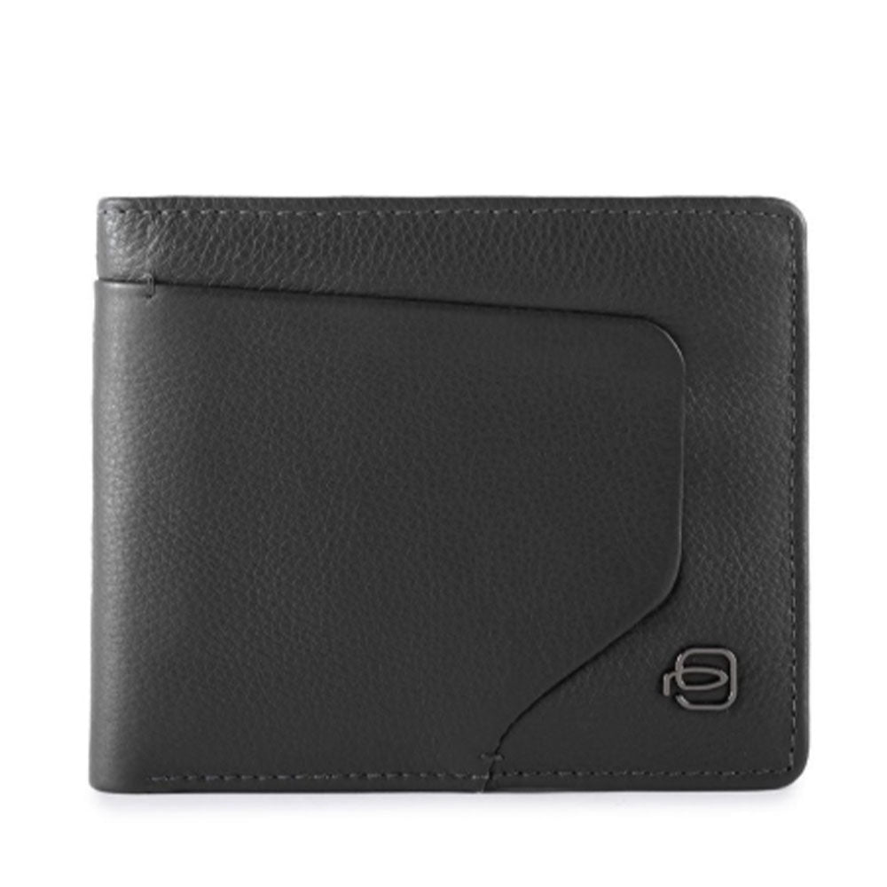Portafoglio Uomo con Portacarte PIQUADRO In Pelle Nera Linea Akron - PU3891AOR