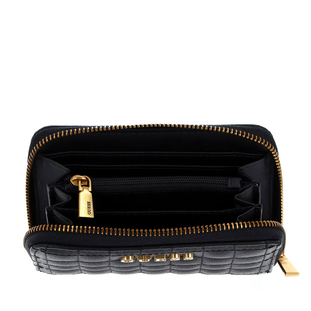 Portafoglio Donna GUESS Chiuso con Zip Linea Tia Colore Nero Misura Media