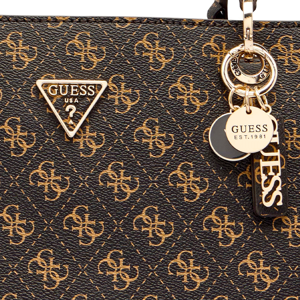 Borsa Donna Shopper a Spalla GUESS Linea Noelle colore Brown Logo