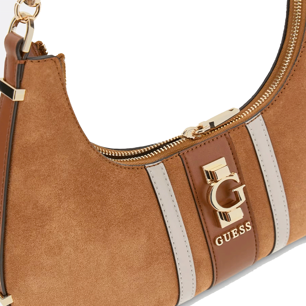 Borsa Donna a Spalla GUESS in Pelle Linea Erenia colore Cognac Multi Misura Piccola