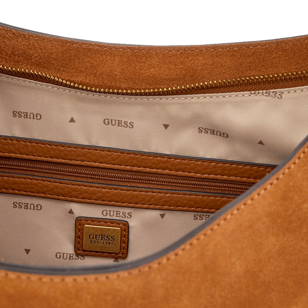 Borsa Donna a Spalla GUESS in Pelle Cognac Linea Camden