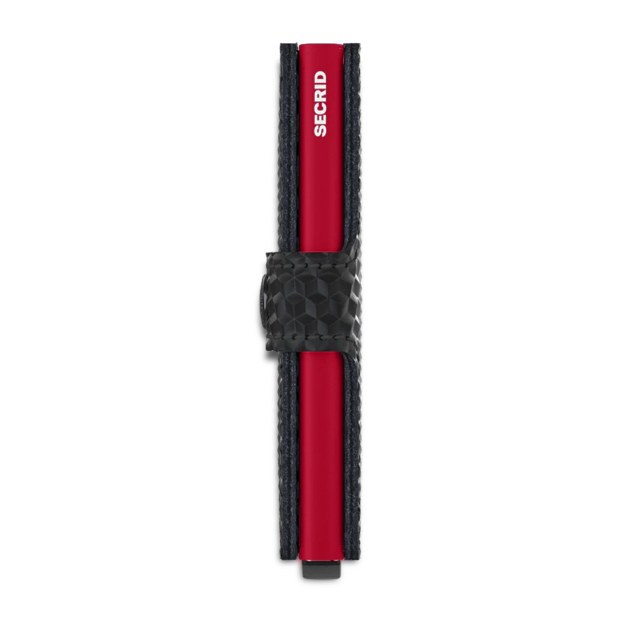 Porta Carte con Clip SECRID linea Cubic in Pelle Black-Red con RFID