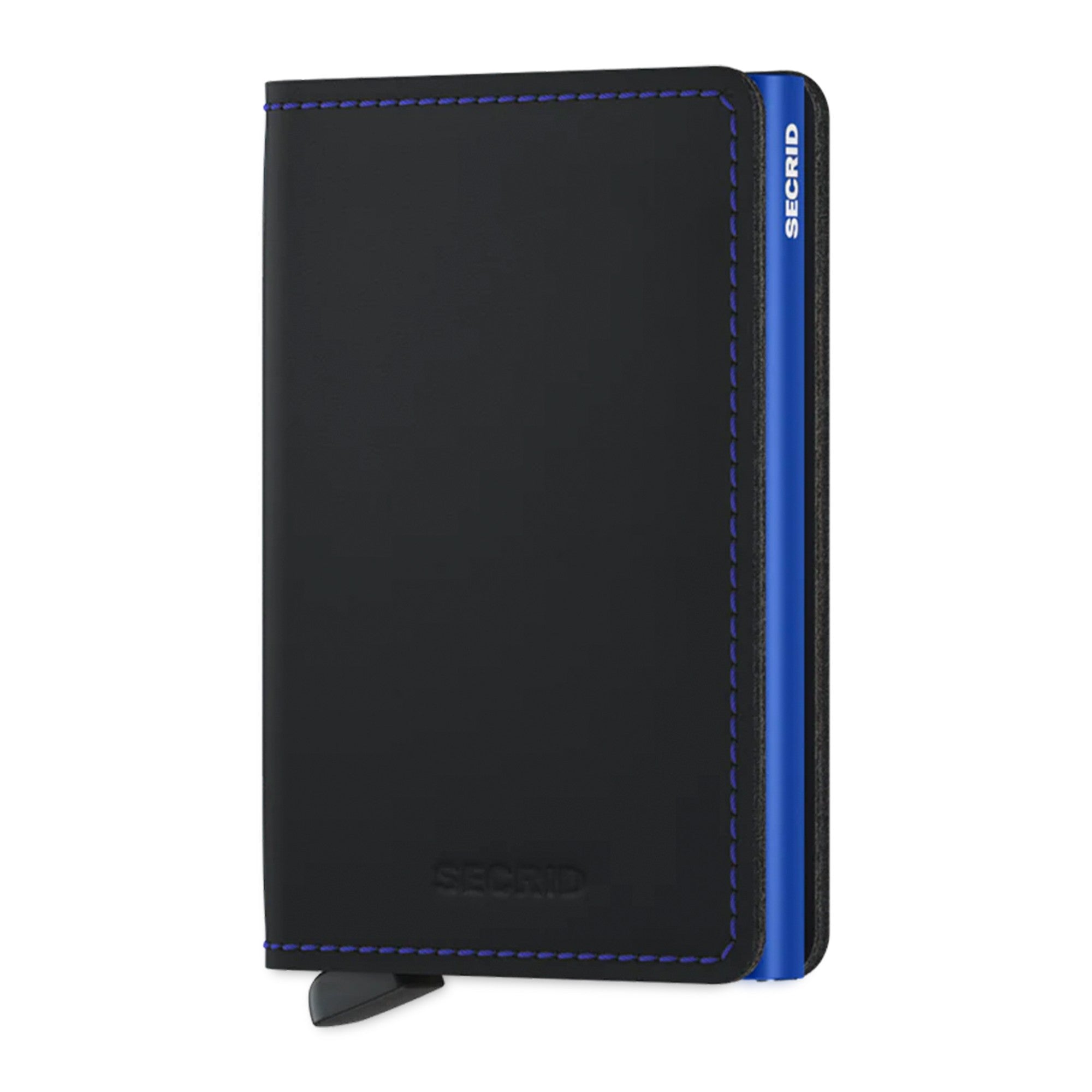 Porta Carte SECRID linea Matte in Pelle color Black & Blue con RFID