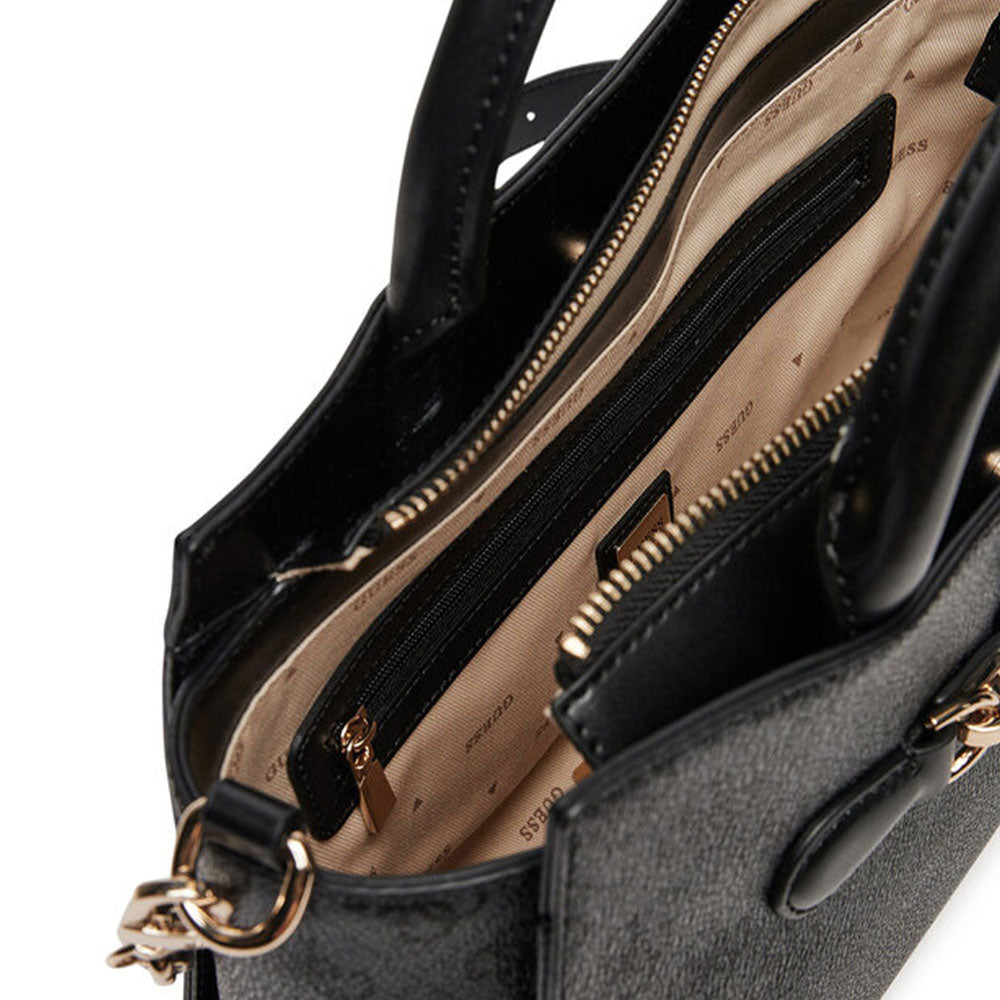 GUESS Damenhandtasche Nolana Line Farbe Coal Logo Größe Large