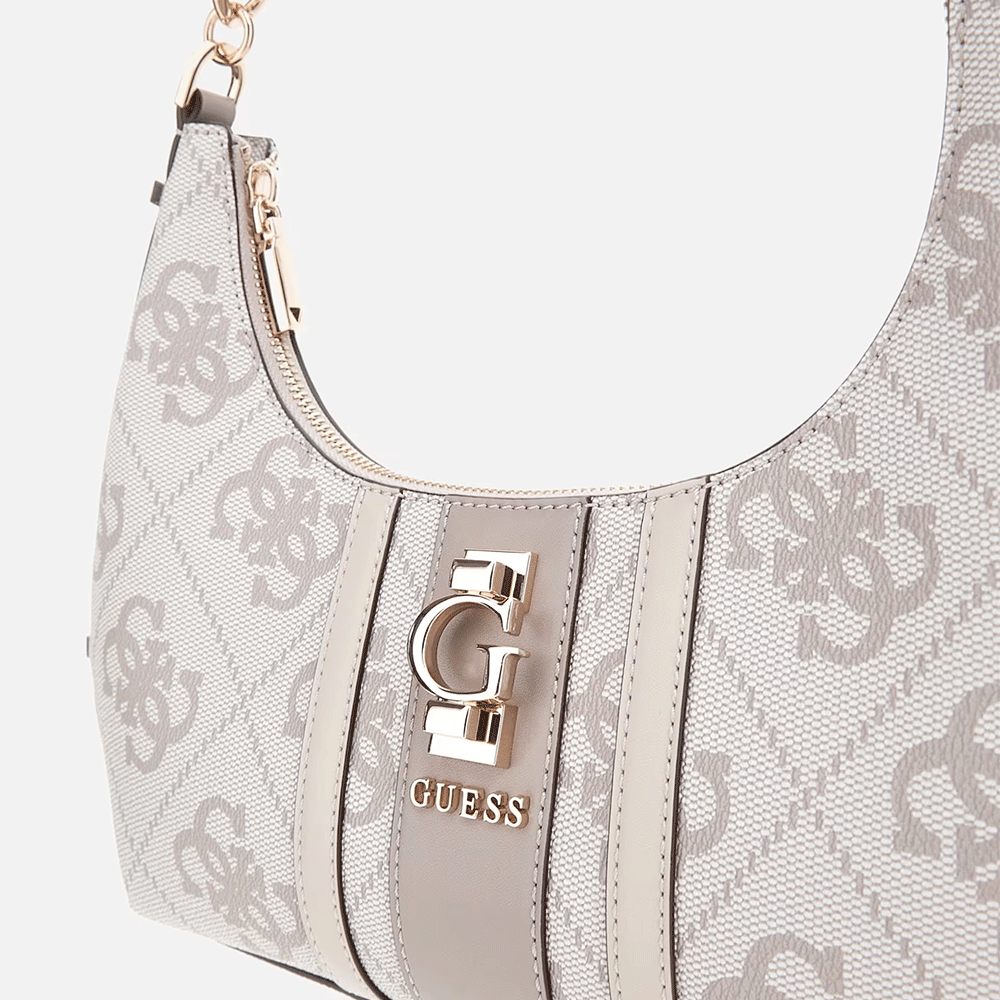 Borsa Donna a Spalla GUESS Linea Erenia colore Dark Taupe Logo Misura Piccola