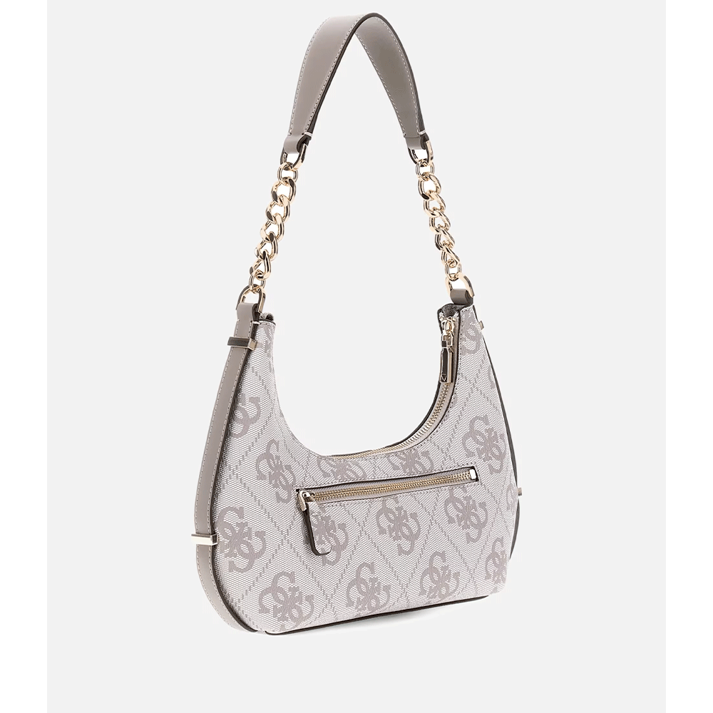 Borsa Donna a Spalla GUESS Linea Erenia colore Dark Taupe Logo Misura Piccola