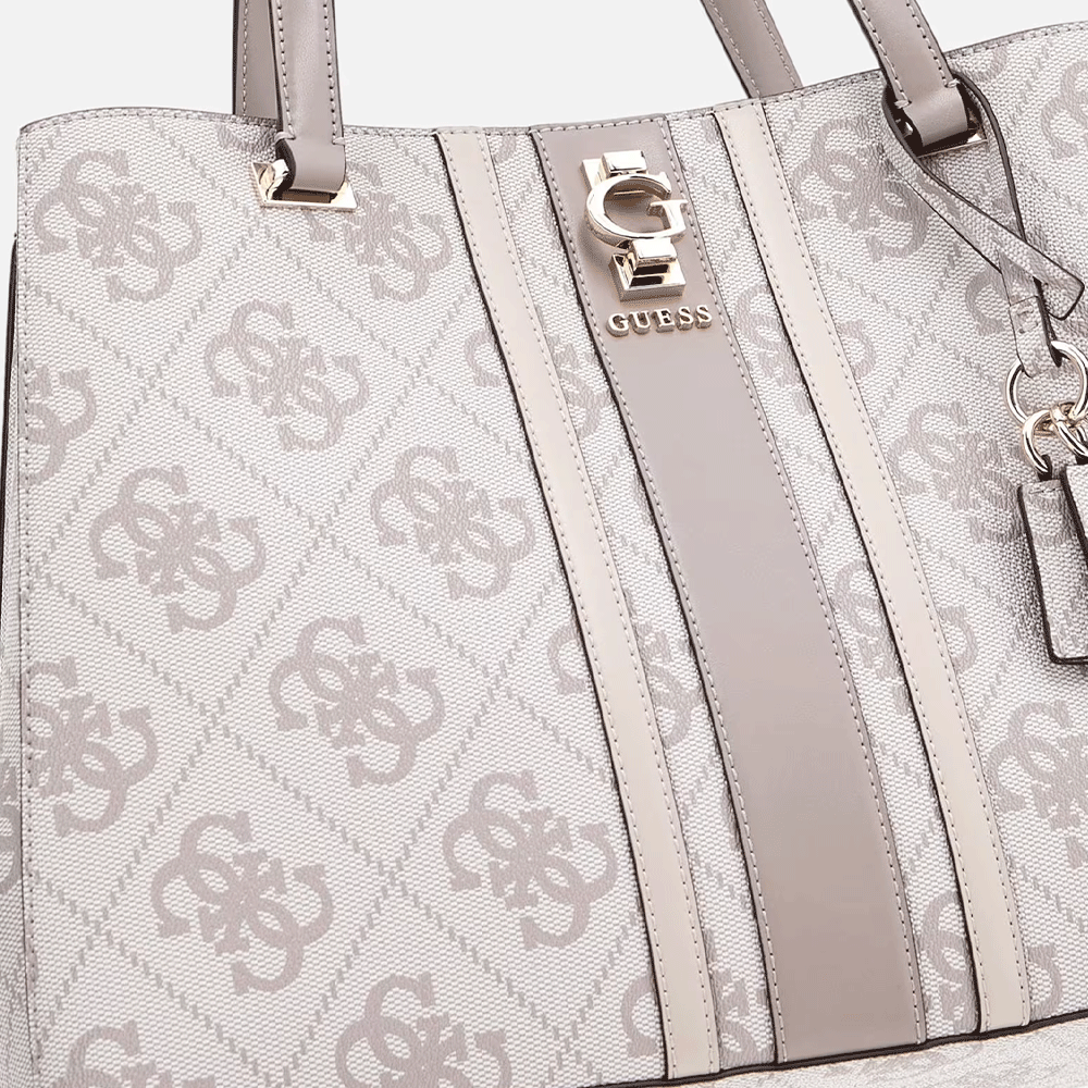 Borsa Donna Shopper a Spalla GUESS Linea Erenia colore Dark Taupe Logo