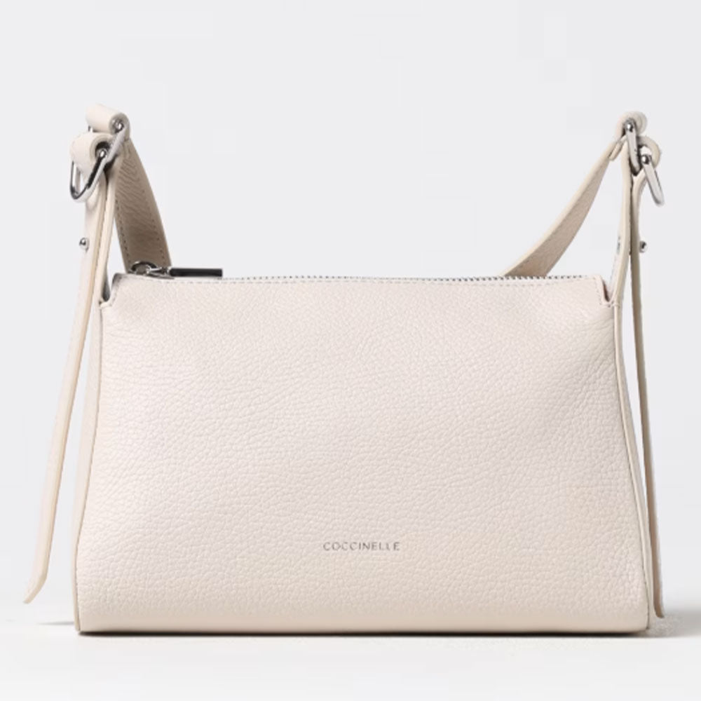 Borsa Donna a Tracolla COCCINELLE in Pelle linea Bishop colore Lambskin White
