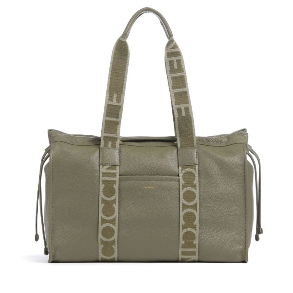 Borsa Donna a Spalla COCCINELLE in Pelle Linea 2Day Signature Large colore Laurel Green