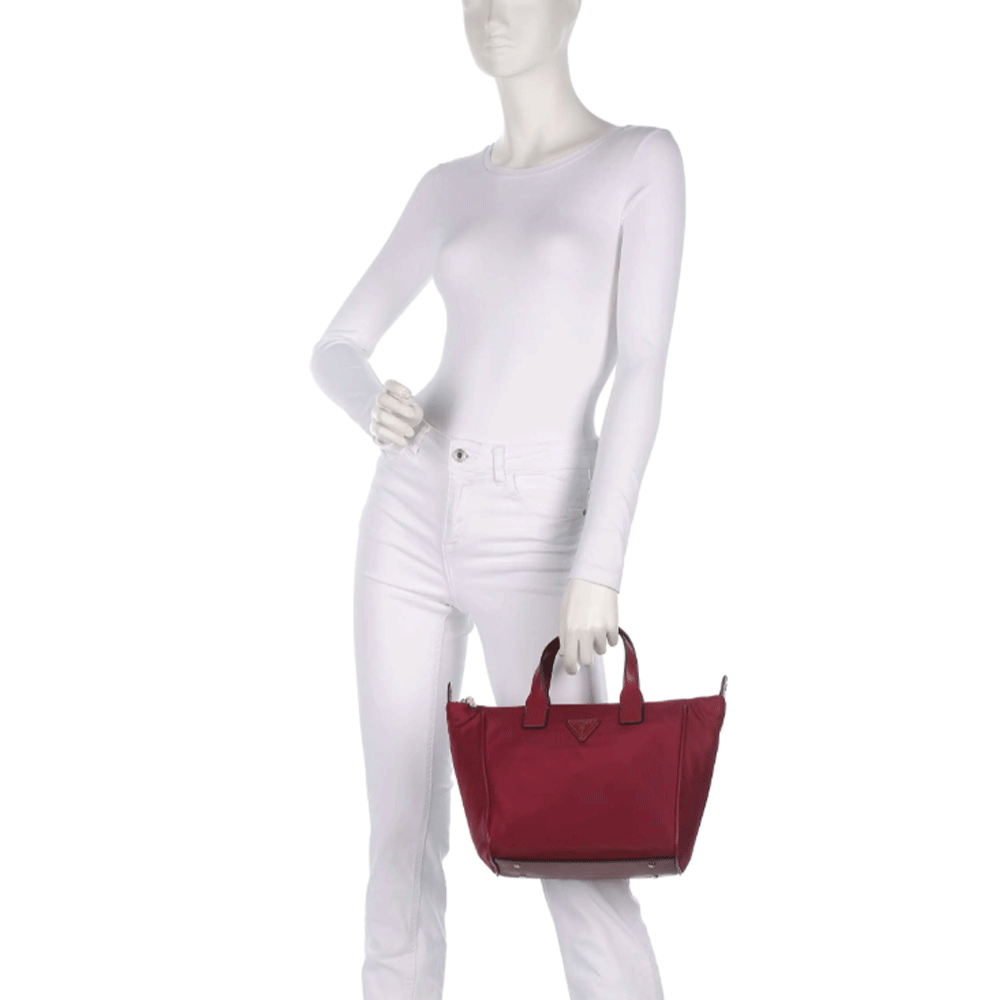 Borsa Donna a Mano in Tessuto GUESS Linea Follie colore Rust Red