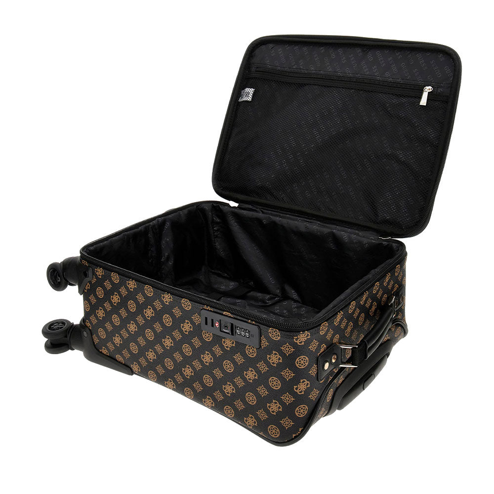 Trolley Cabina GUESS 46 cm 4 Ruote Linea Van Sant Colore Mocha Logo