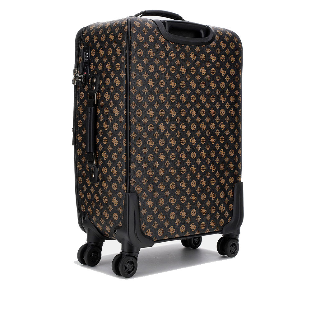 Trolley Cabina GUESS 46 cm 4 Ruote Linea Van Sant Colore Mocha Logo