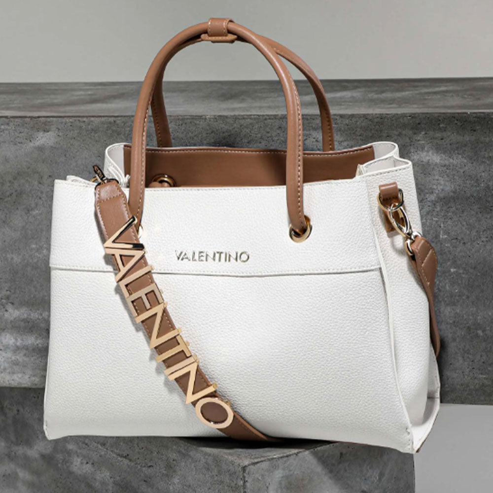 Damenhandtasche mit Schultergurt VALENTINO BAGS Alexia Linie Farbe Weiß - Leder