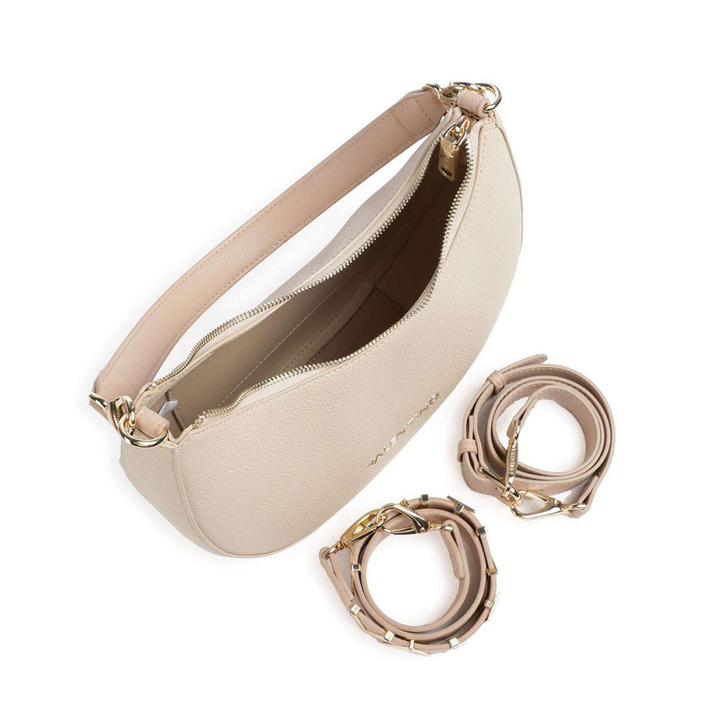 Hobo-Umhängetasche für Damen mit Schultergurt VALENTINO BAGS Linie Alexia Farbe Ecru