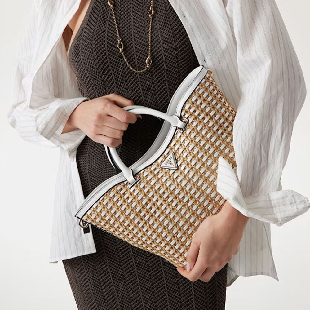 Borsa Donna a Mano GUESS Linea Atalia colore Natural - White