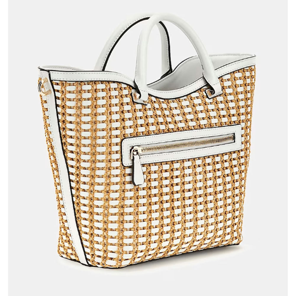 Borsa Donna a Mano GUESS Linea Atalia colore Natural - White