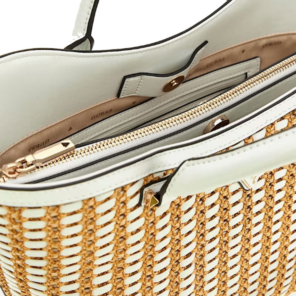 Borsa Donna a Mano GUESS Linea Atalia colore Natural - White